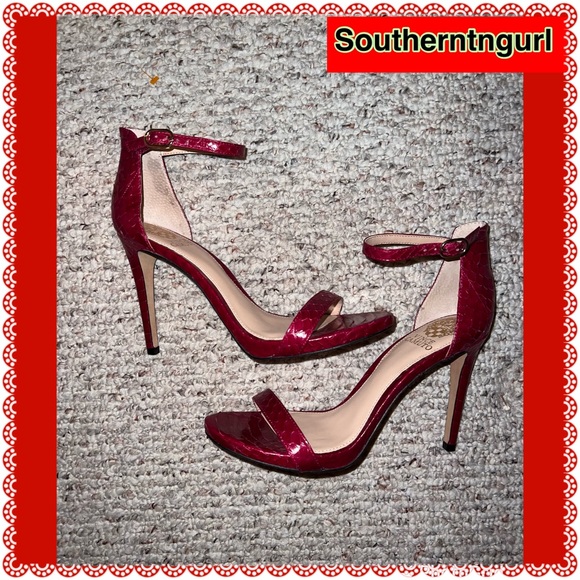 NWOT VINCE CAMUTO Red Leather Sexy Platforms Heels - Picture 12 of 12